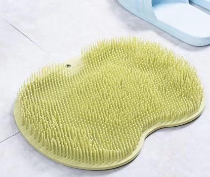 Anti Slip Shower Foot Scrubber Mat with Suction Cups & Massage Cleaning Pad