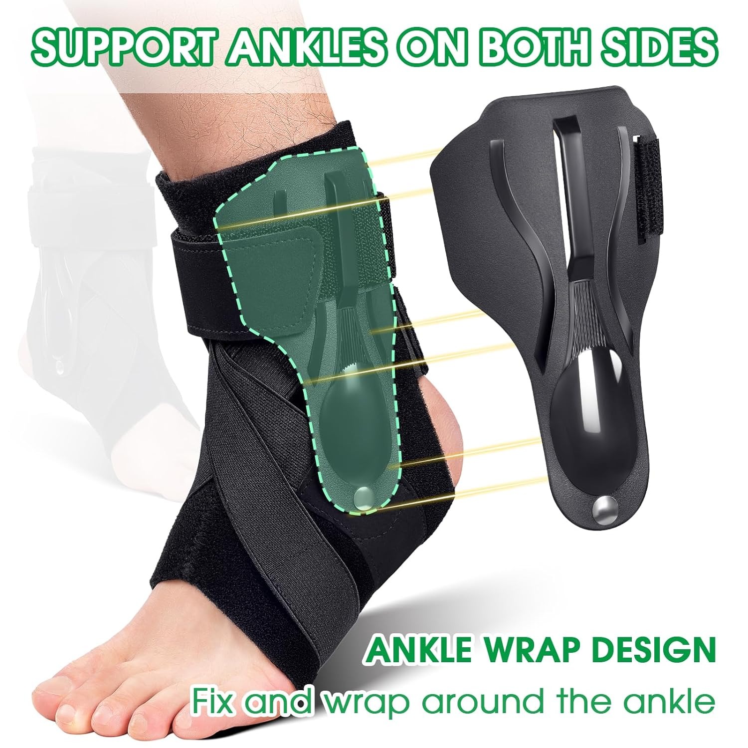 Lace Up Ankle Support Brace with X Strap Compression for Men and Women