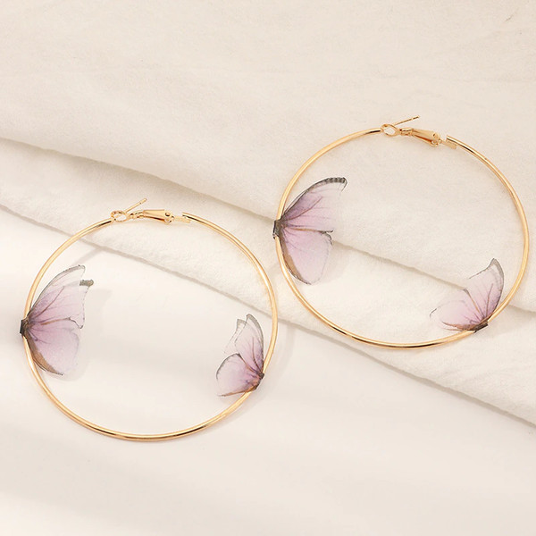 Small and Large Butterfly Hoops Earrings