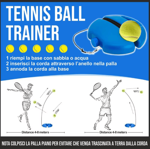 Solo Tennis Trainer Rebound Ball Self Practice Training Tool with Elastic String