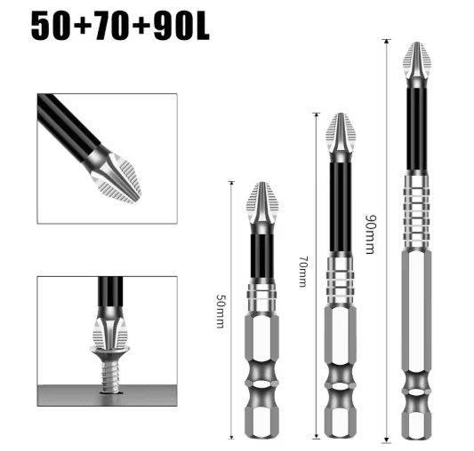 K5 S2 Magnetic Cross Head Screwdriver Bit Non Slip High Hardness Drill Bit 5A