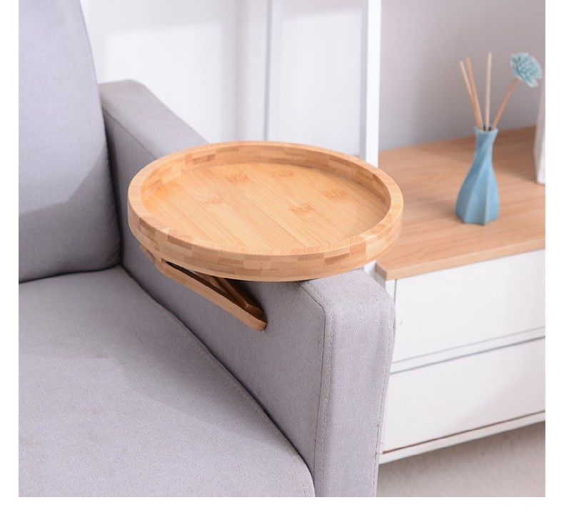 Wooden Sofa Armrest Clip On Tray Table