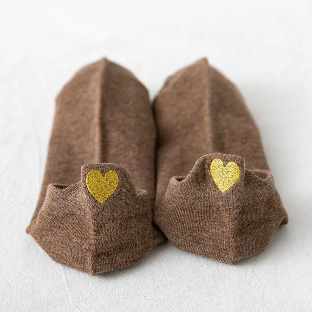 Sweet Heart Embroidered Low-Cut Boat Socks and Active Compression Anklets