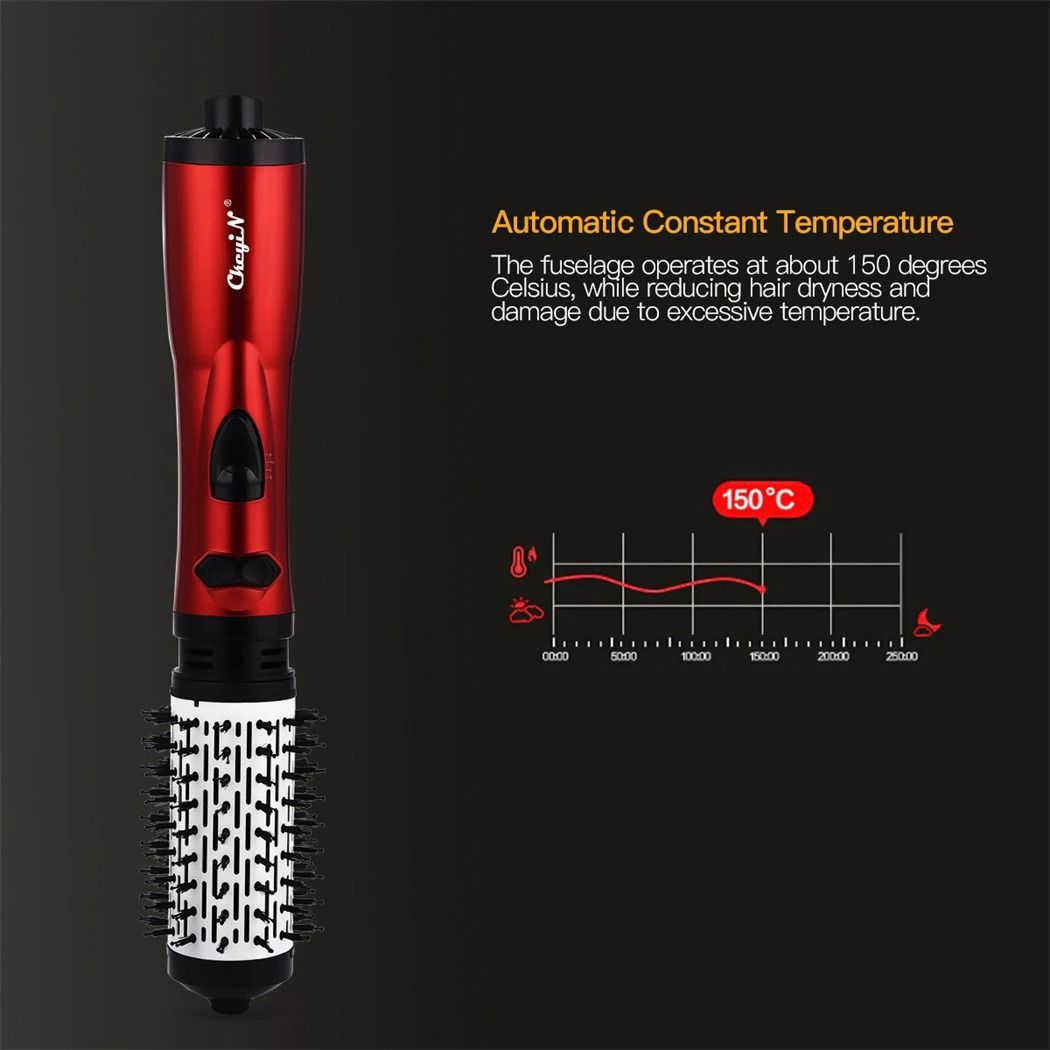 2 In 1 Hair Dryer Brush Auto Rotating Ionic Hot Air Spin Brush Volumizer