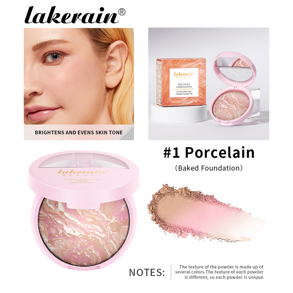 Baked Powder Foundation, Oil Control Setting Makeup, Pressed Powder Cake Bronzer Glow, Face Contouring, Shimmer Contour