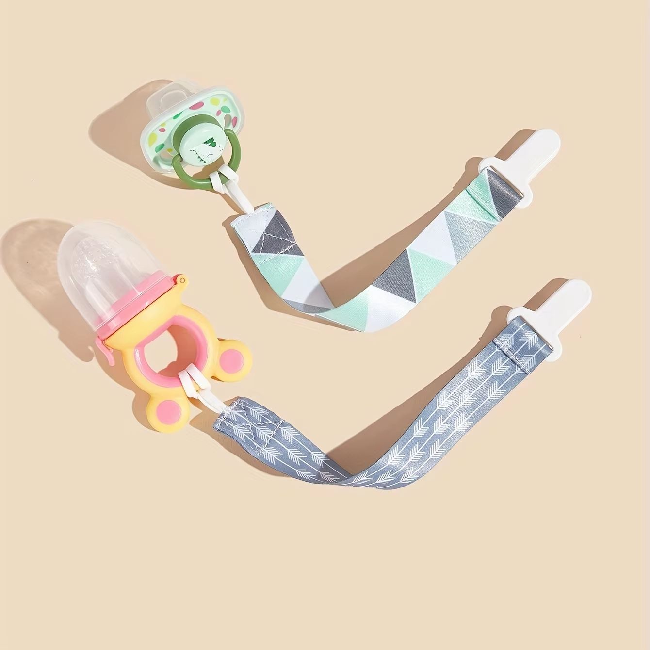 Universal Baby Pacifier Clips & Soother Chain Holders with Secure Plastic Clasps (1/4 PCS)