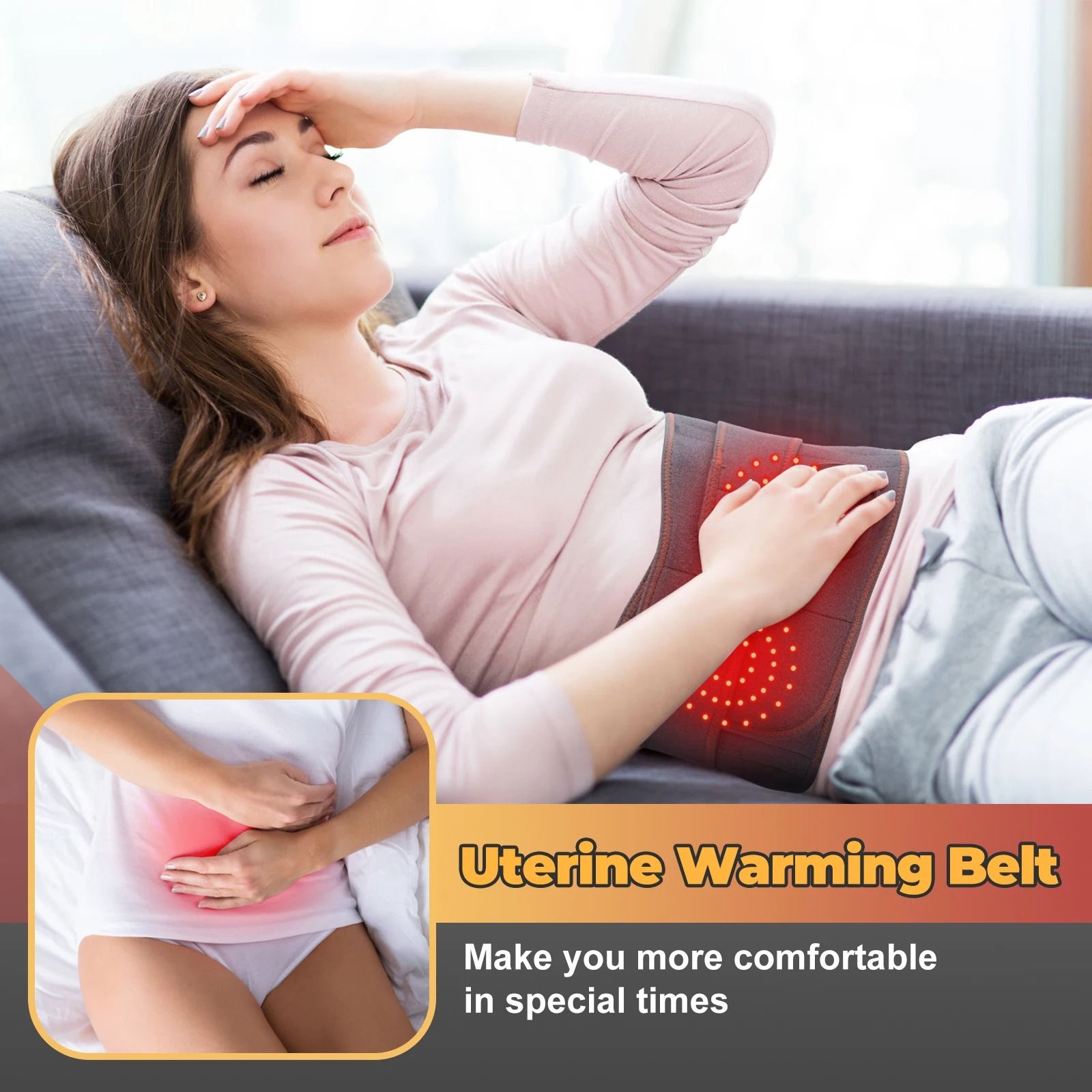 Electric Heating Waist Massager Belt with Vibration and Hot Compress
