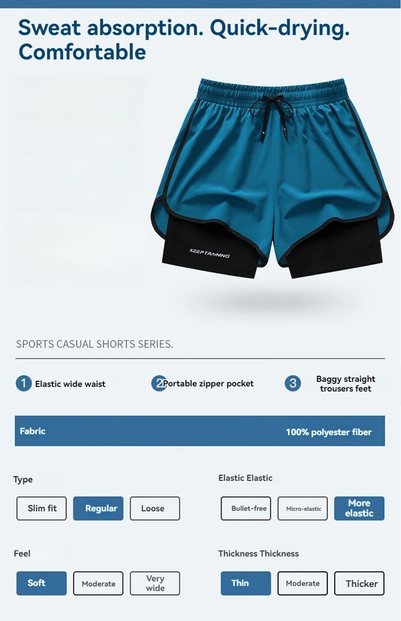 Ice Silk Mens Sports Shorts Quick Dry Running Basketball Fitness Set