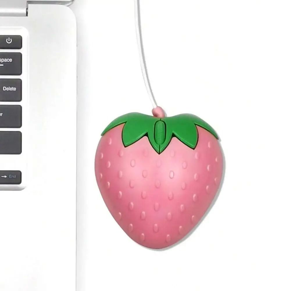 Creative Strawberry Shaped Mini Wired Mouse