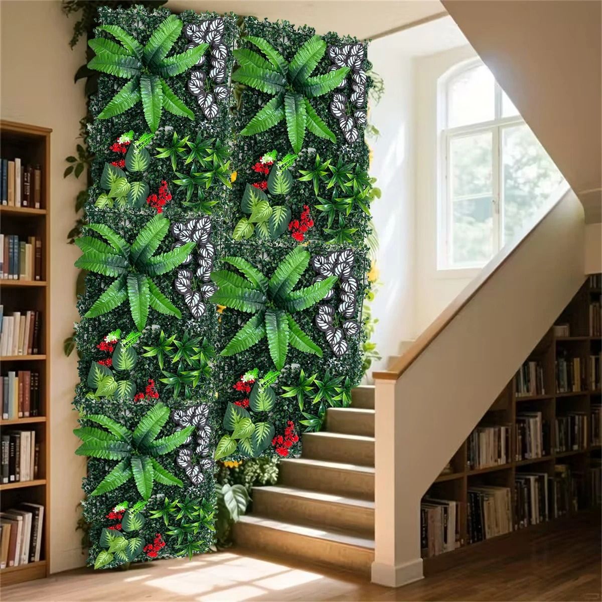 Tropical Artificial Green Wall Panel | 60cm Lush Vertical Garden for Outdoor Privacy & Indoor Bio-Decor