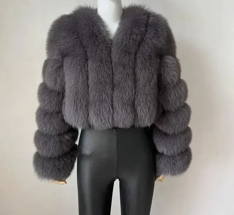Luxury V-Neck Faux Fox Fur Coat | Chic Winter Teddy Jacket & High-Fashion Outerwear System