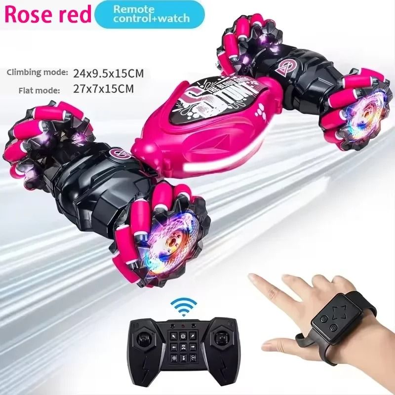 4WD RC Drift Car with Music LED Lights Gesture Remote Spray Stunt Car