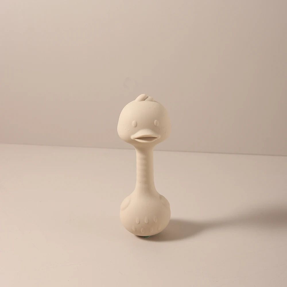 Ergonomic Silicone Duck Handheld Rattle – BPA-Free Teething Shaker & Molar Toy