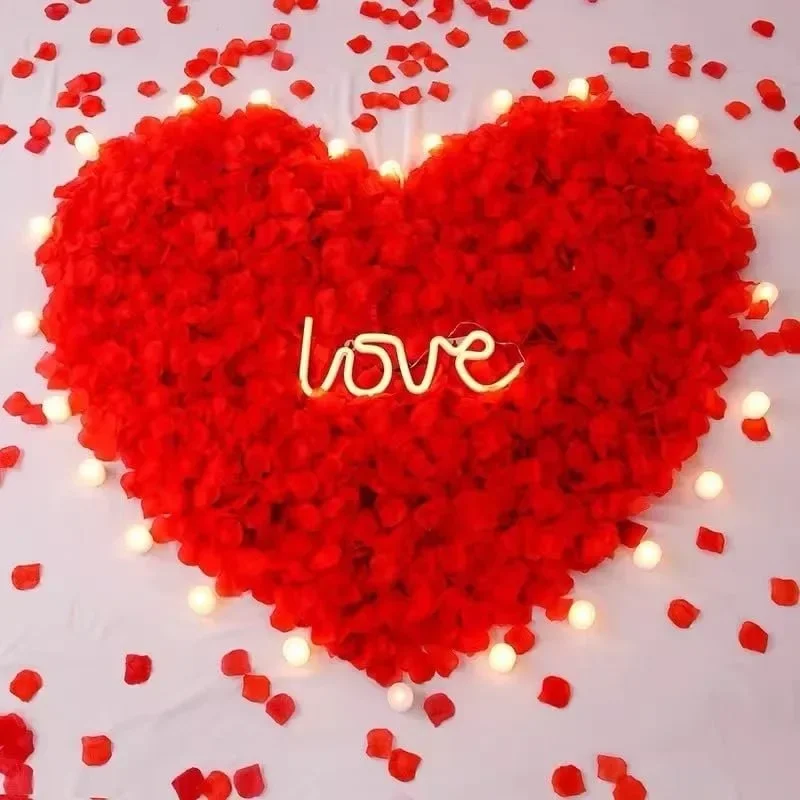 Lots Artificial Fake Rose Petal, Red Roses Petal Flower, Silk Petals for Valentines Day, Wedding, Party, Christmas Decor