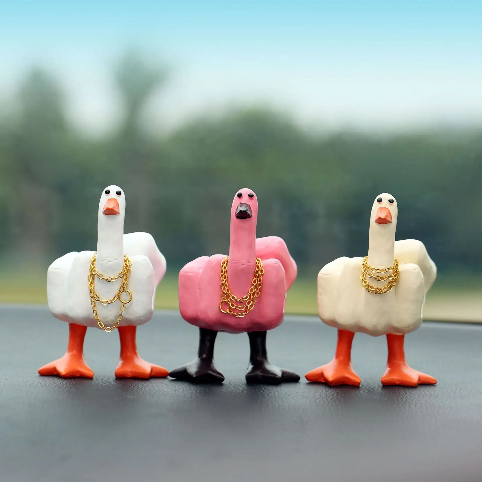 Funny Middle Finger Duck Statue | Resin Desktop Figurine with Glasses | Executive Rebel & Creative Sanctuary Decor