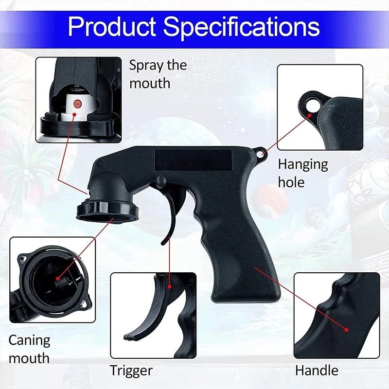 Ergonomic Paint Spray Handle Aerosol Trigger Adapter with Lock