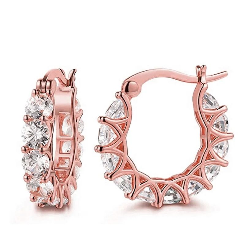 Crystal CZ Hoop Earrings