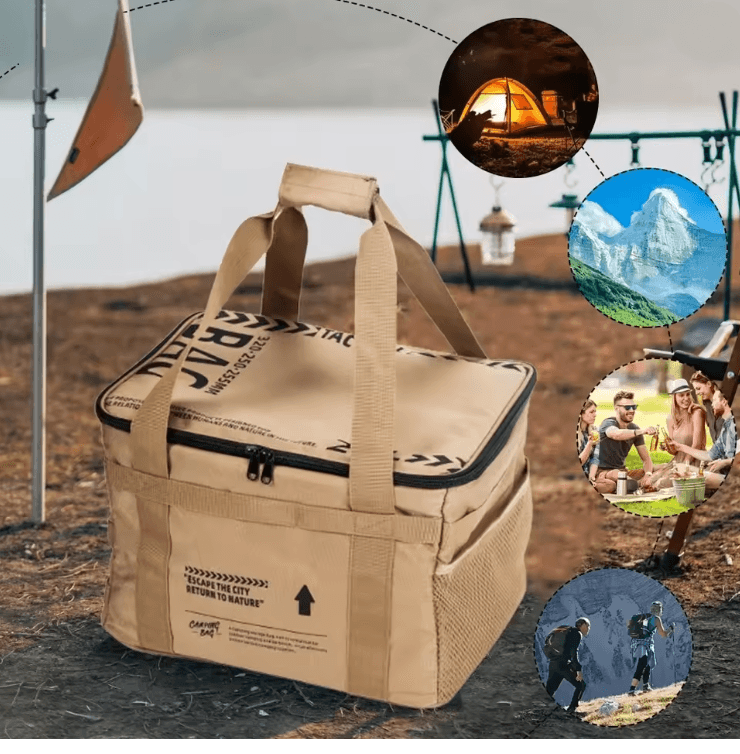 TrailMate Tactical Camping Storage Bag with Insulated Folding Design and Multi-Compartment Organizer