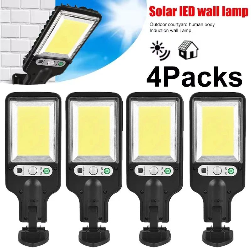 Outdoor Solar Motion Sensor LED Wall Light for Pathway Fence Garden