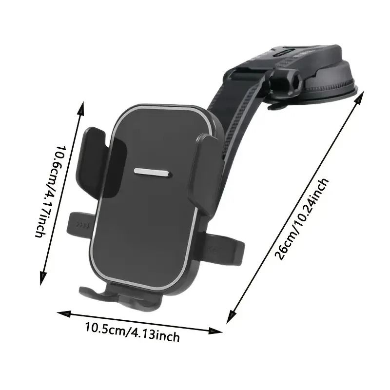 360° Rotatable Multifunctional Car Phone Holder – Strong Vacuum Suction Mount