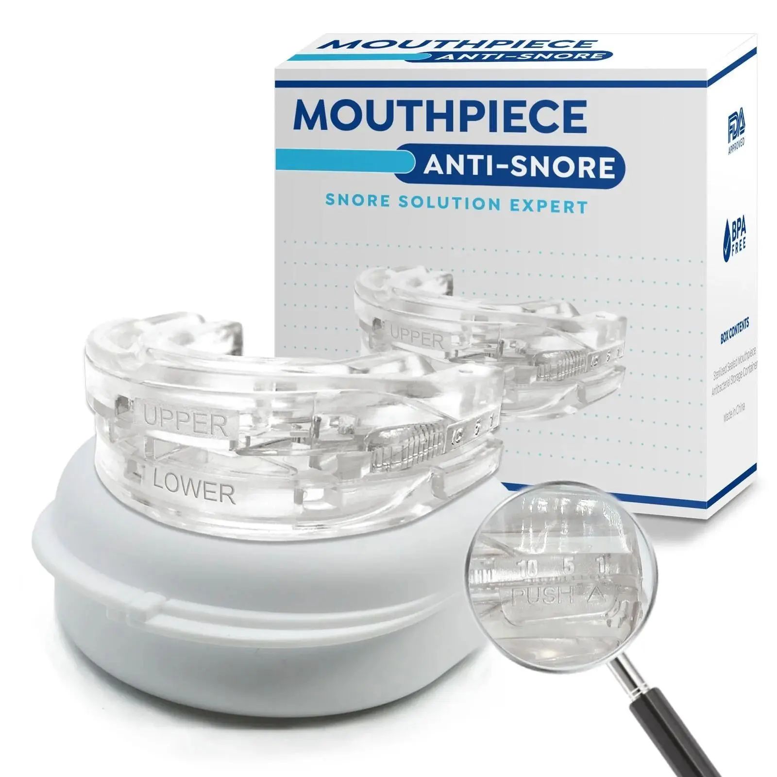 AdjustFit Anti-Snore & Bruxism Mouth Guard – Adjustable Night Sleep Mouthpiece
