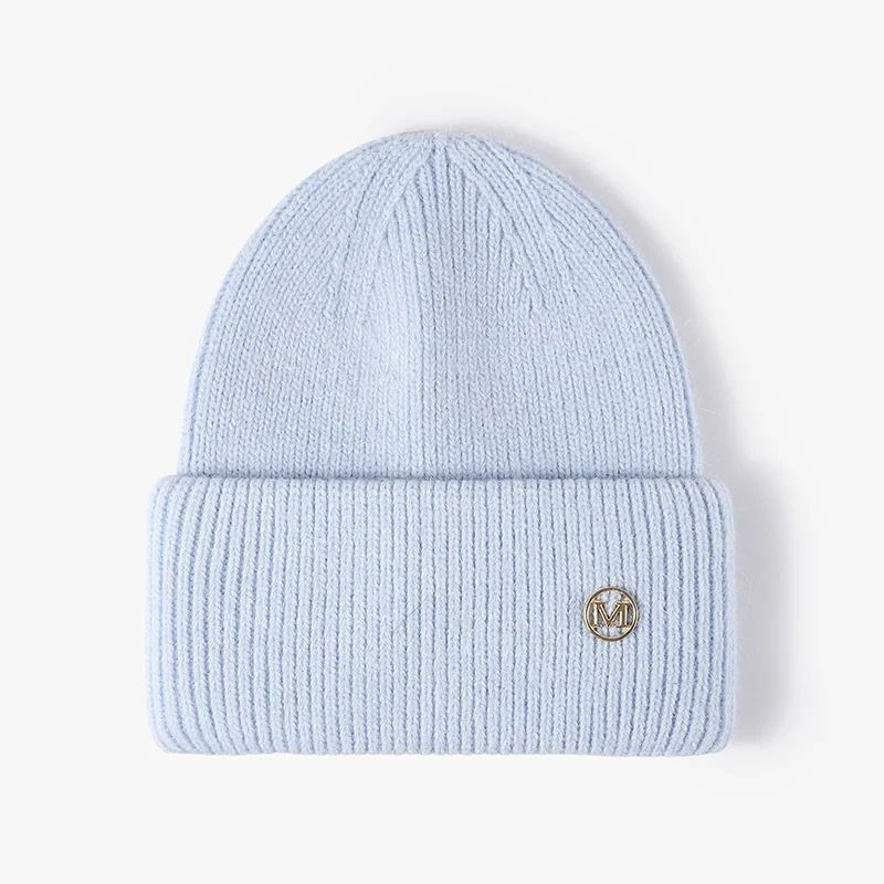 Womens Premium Rabbit Fur Blend Thermal Beanie