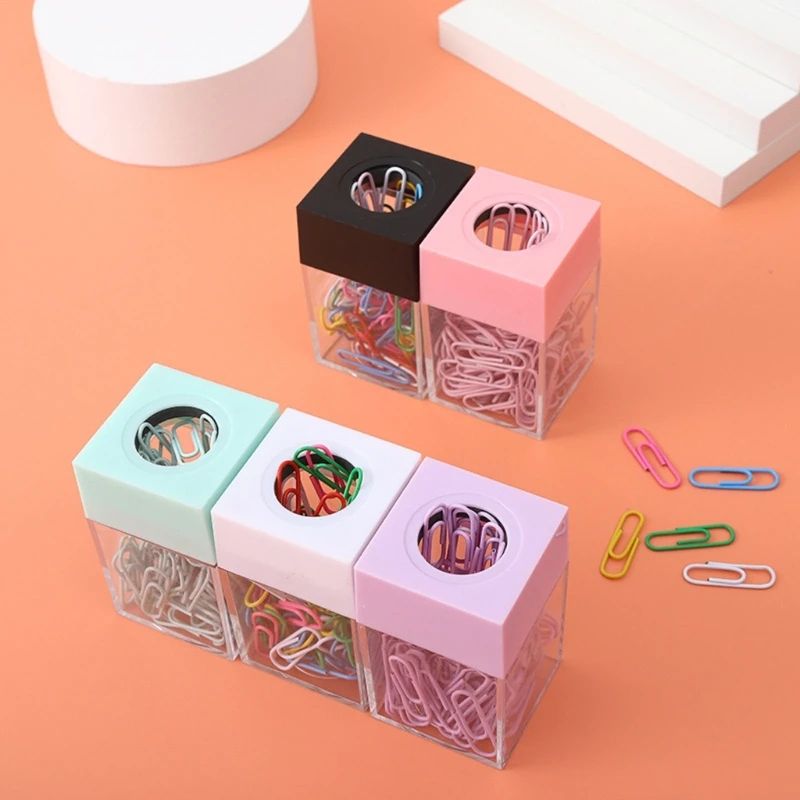 Magnetic Paper Clip Holder Desk Organizer