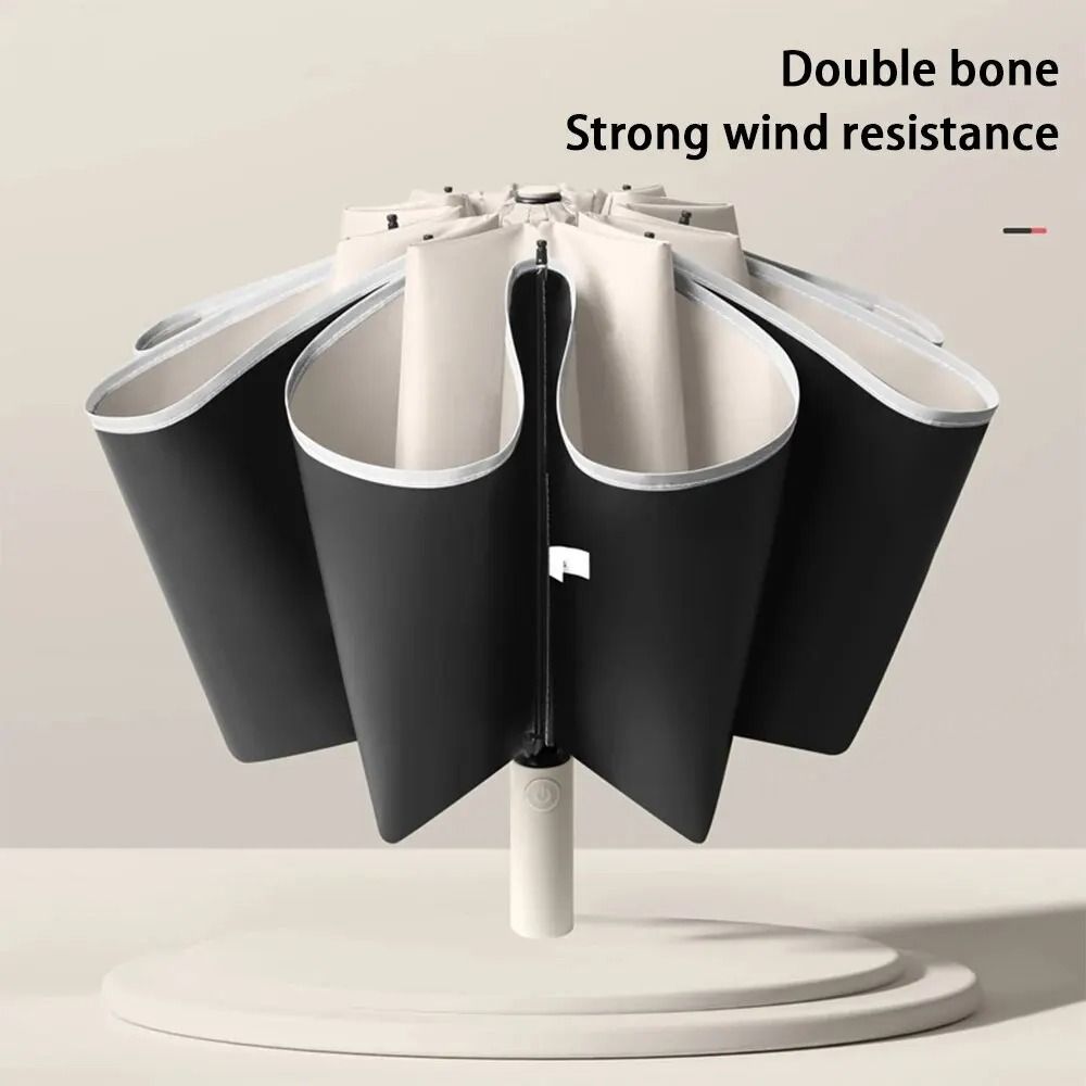 Reflective Reverse Folding Automatic Umbrella with UV Protection and Wind Resistant 20 Rib Frame