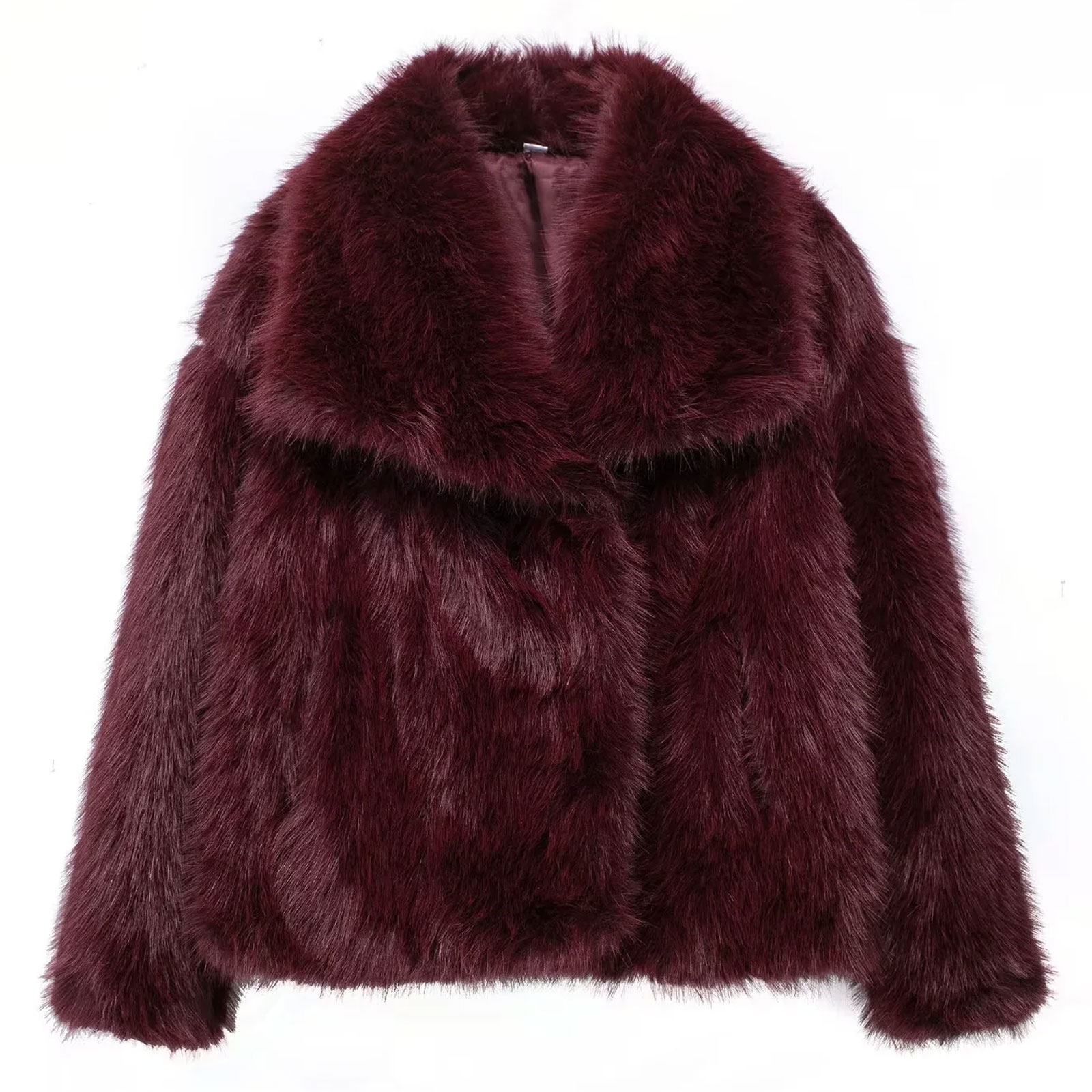 HH Women Elegant Faux Fur Coat Warm Fluffy Loose Long Sleeve Lapel Jacket Autumn Winter Fashion High Street Lady Outerwear