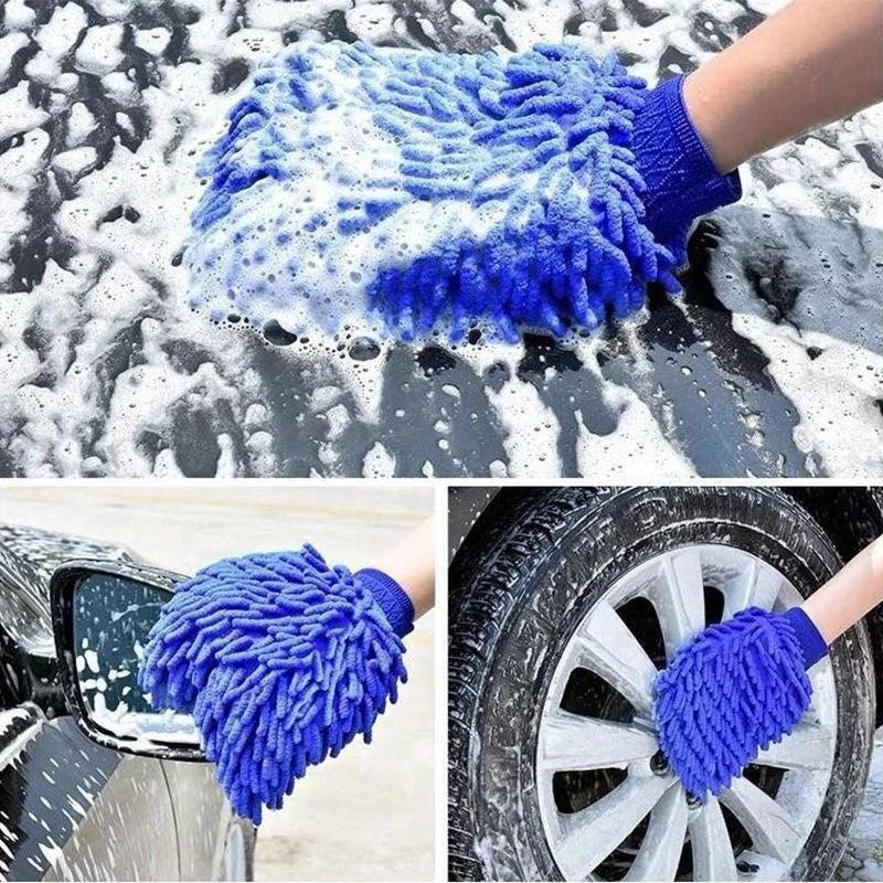 Microfiber Chenille Car Wash Glove Waterproof Thick Cleaning Mitt