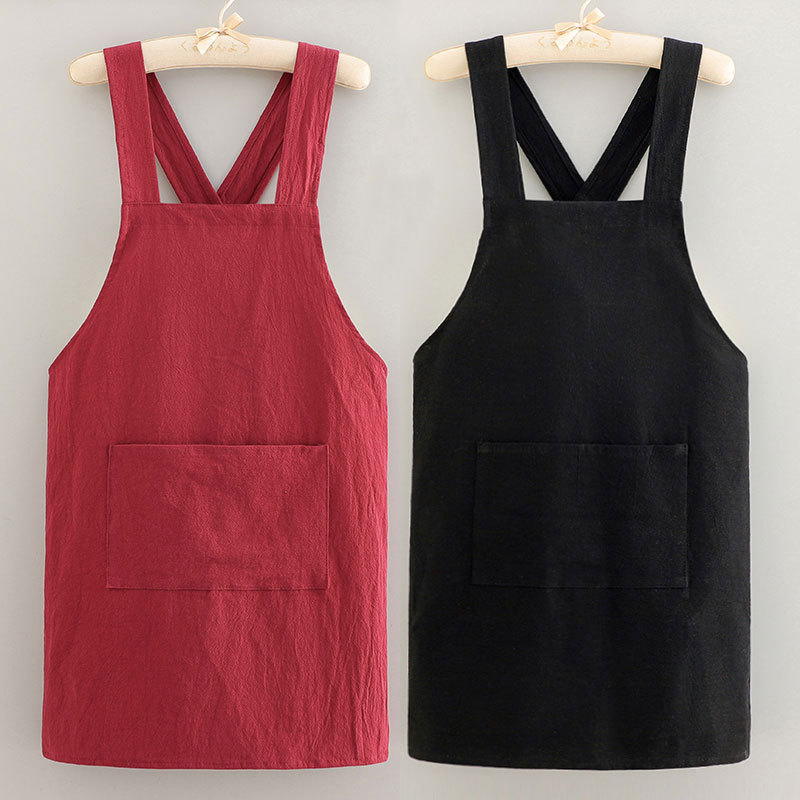Breathable Cotton Cooking Apron, Fashionable Kitchen Housework Protective Cover