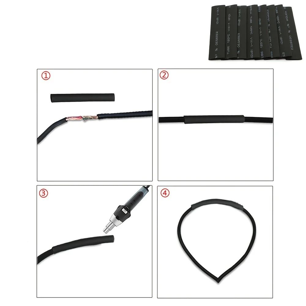 127Pcs Heat Shrink Tube Kit – Waterproof Electrical Wire Wrap Cable Sleeving for Flashlight & DIY Repairs