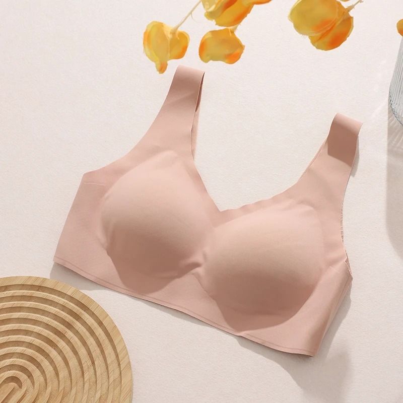 Women Seamless Push Up Lace Wireless Bra for Large Bust Comfort and Support