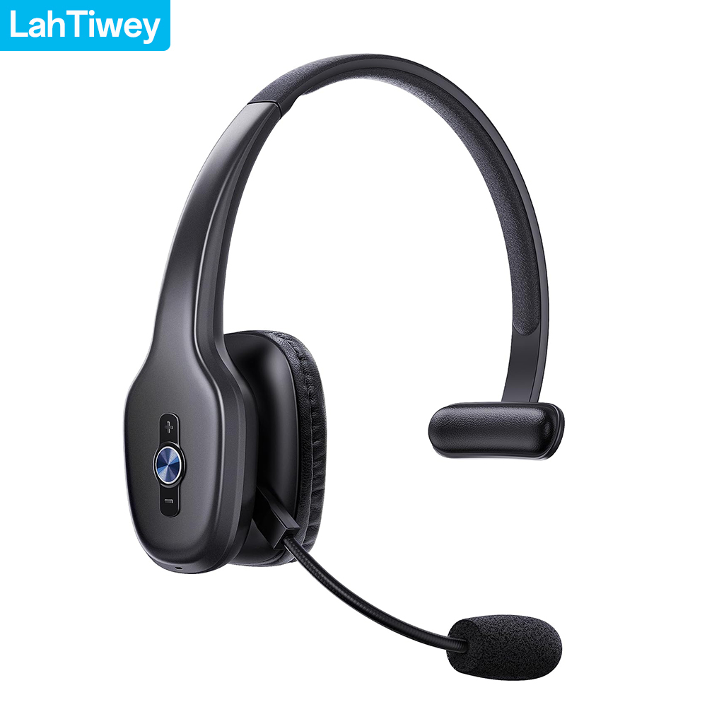 Trucker Bluetooth Headset with Microphone, Wireless on-Ear Headphones for Computer, Cell Phone, Home Office Use