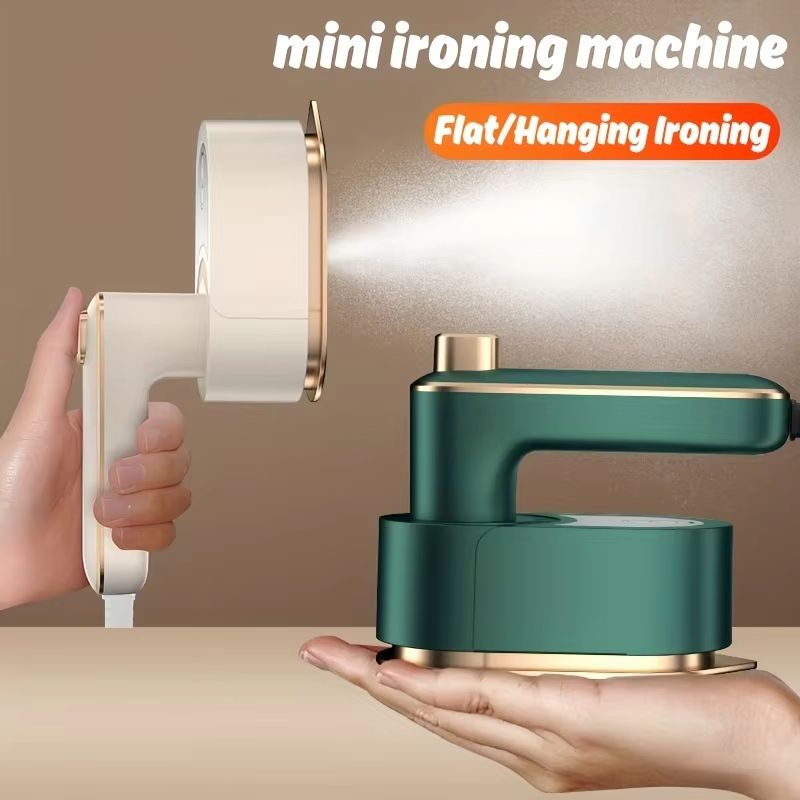 Mini Travel Steam Iron 3.38 fl oz Handheld Garment Steamer, Portable Wrinkle Remover with Stainless Steel Plate