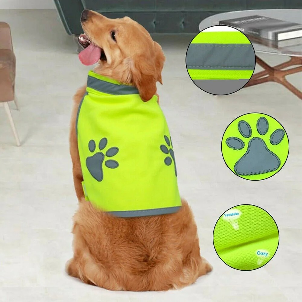 Reflective Hi-Vis Dog Vest – Safe & Comfortable Pet Jacket for Night Walks