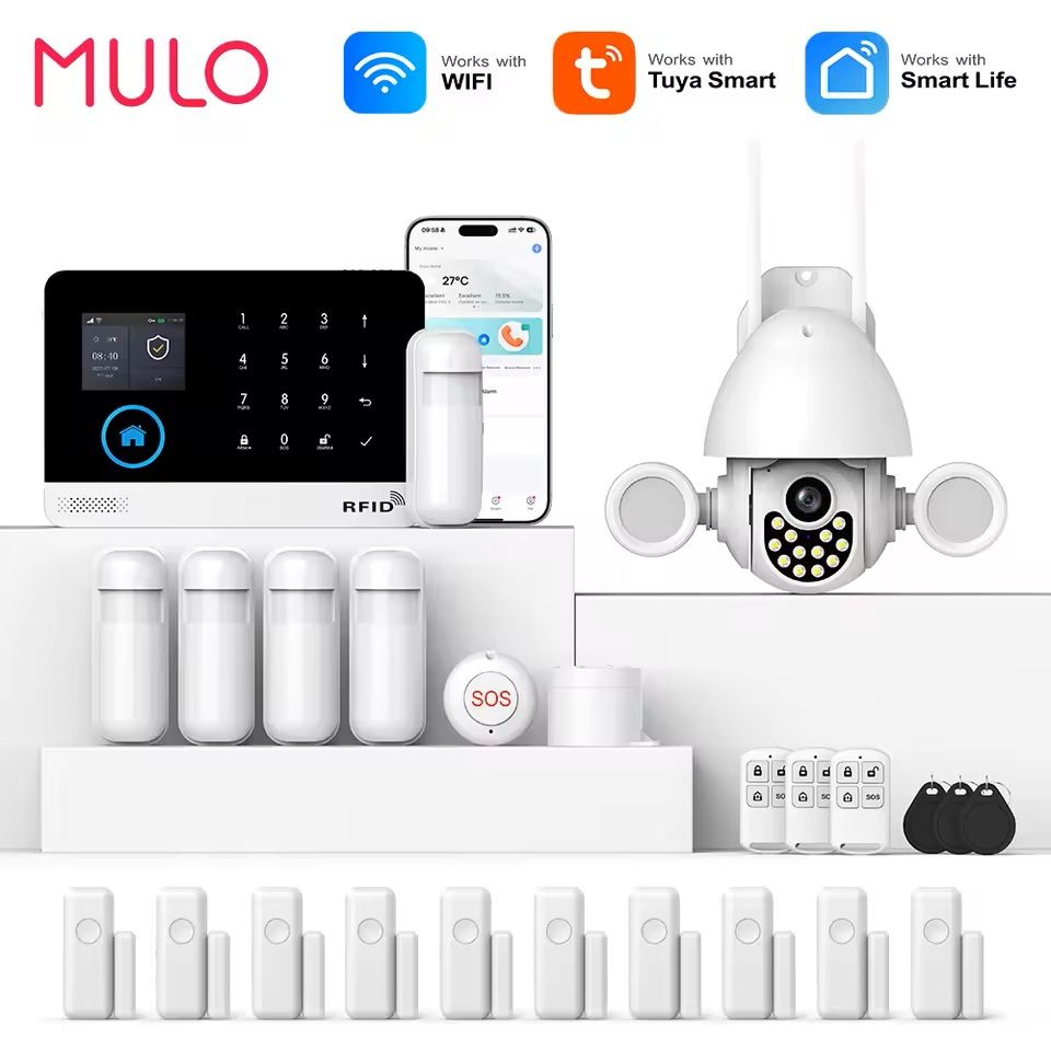 Smart WiFi GSM Home Alarm System with Motion Sensor and App Control for Alexa