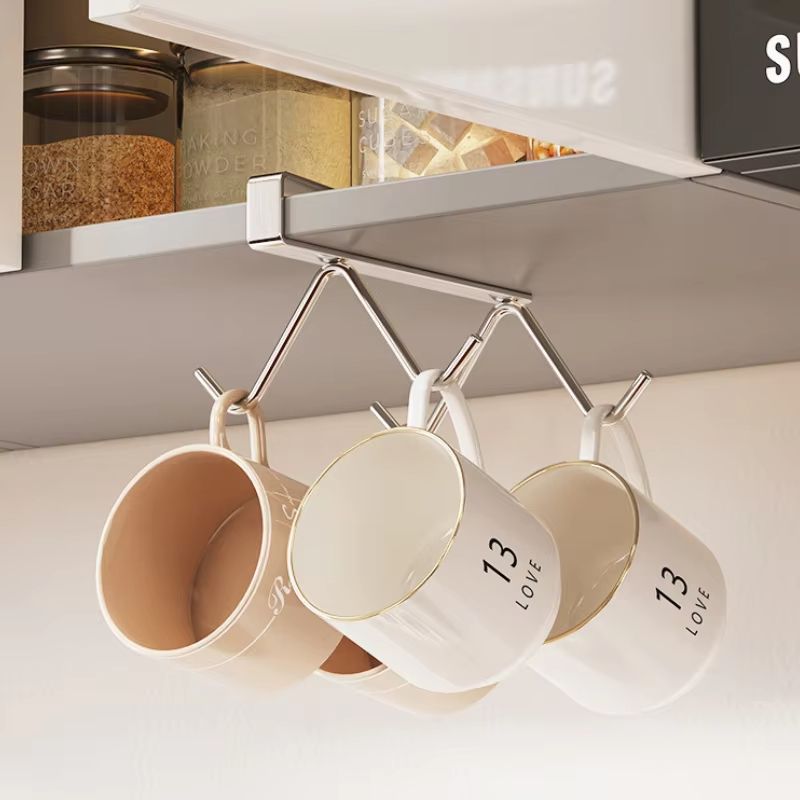 304 Stainless Steel Under Cabinet Coffee Mug Holder Rack