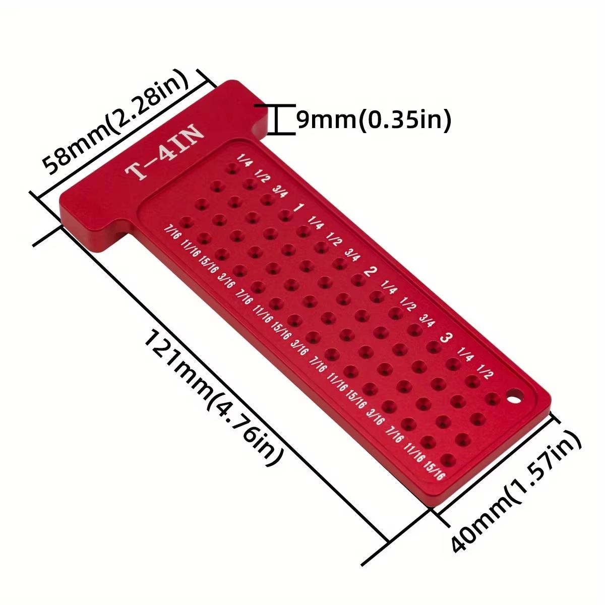 PrecisionPocket T-Square & Hole Scribing Gauge - Metric / Inch Layout Ruler