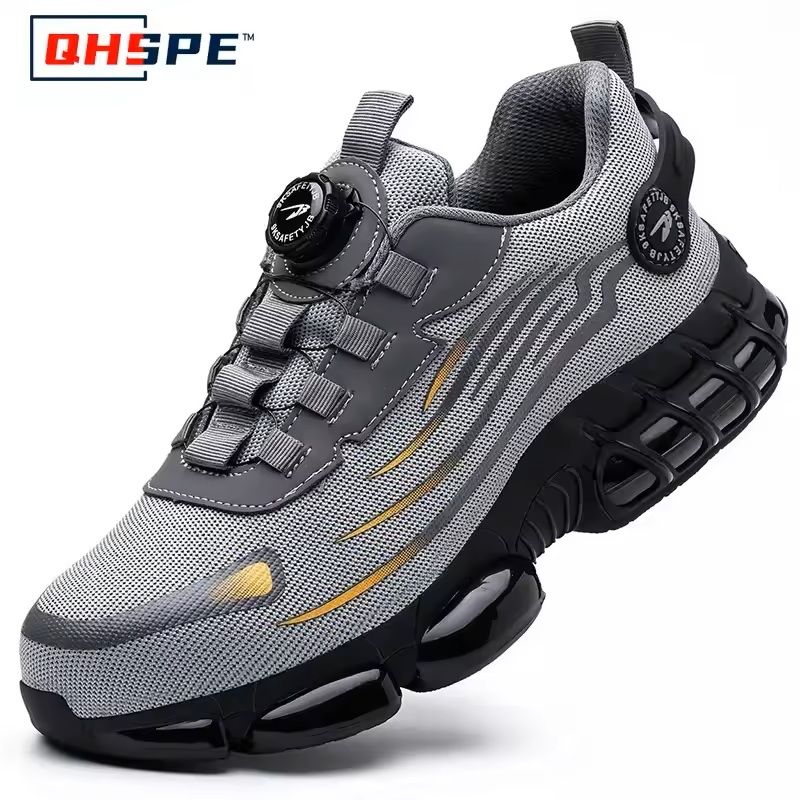 Men's Rotating Button Safety Shoes with Steel Toe Protection