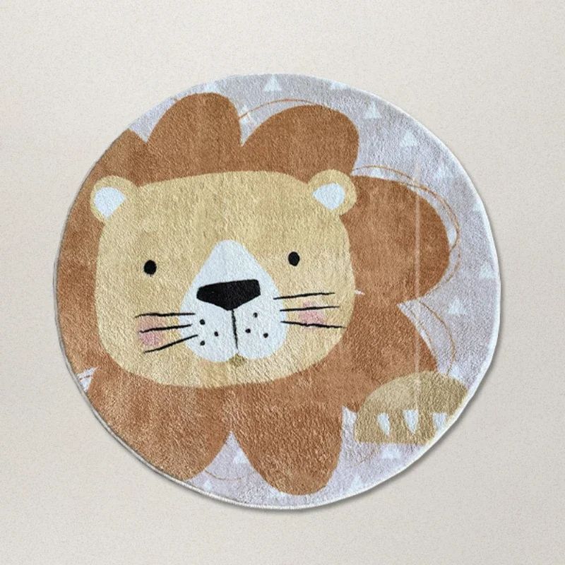 Cute Cartoon Lion Plush Kids Carpet Rug