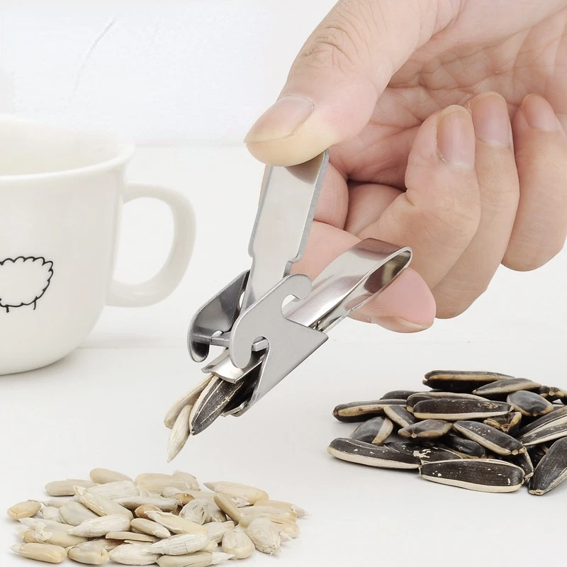 Stainless Steel Melon Seeds Sheller, Nuts Opener, Plier Clamp, Pistachio Walnut Pine Opener, Sunflower Seeds Peeler