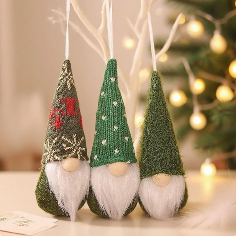 Christmas Faceless Knitted Dwarf Pendant