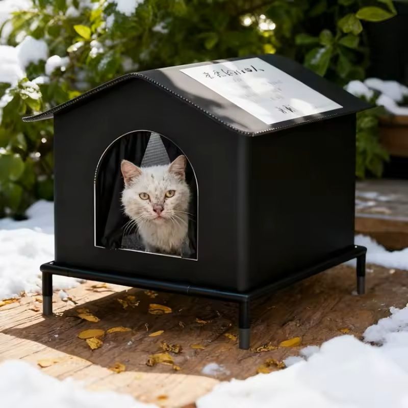 All-Weather Outdoor Cat Shelter – Waterproof Thermal Pet House for Stray Cats and Small Dogs
