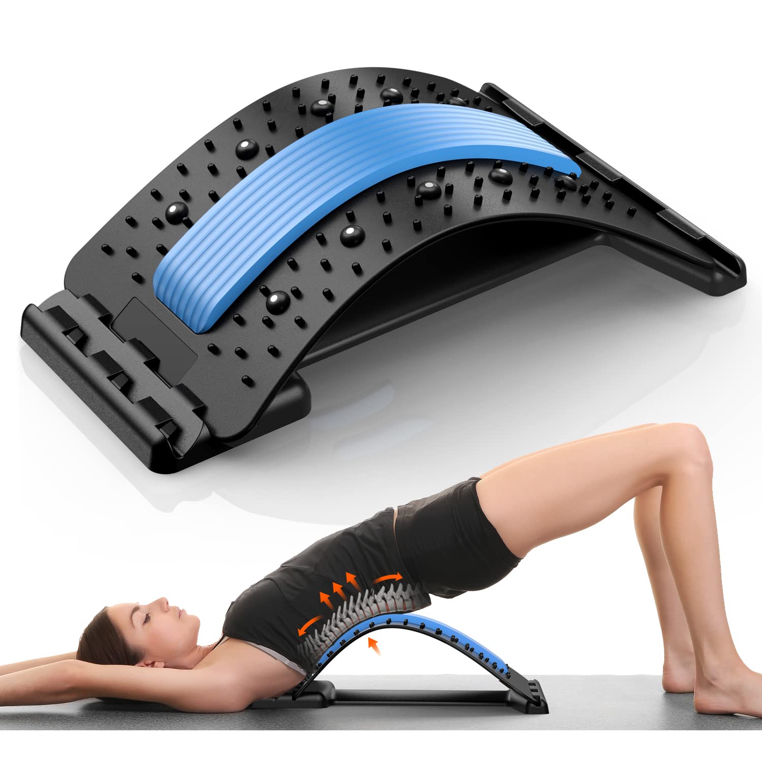 Back Stretcher for Pain Relief - Multi-Level Back Cracker for Herniated Disc, Upper & Lower Back Support