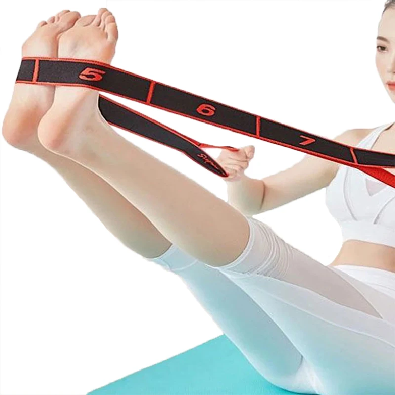 Multi Segment Belt Yoga Fitness Products, Yoga Stretch Resistance Bands Adult High Elasticity, Yoga Assisted Stretching