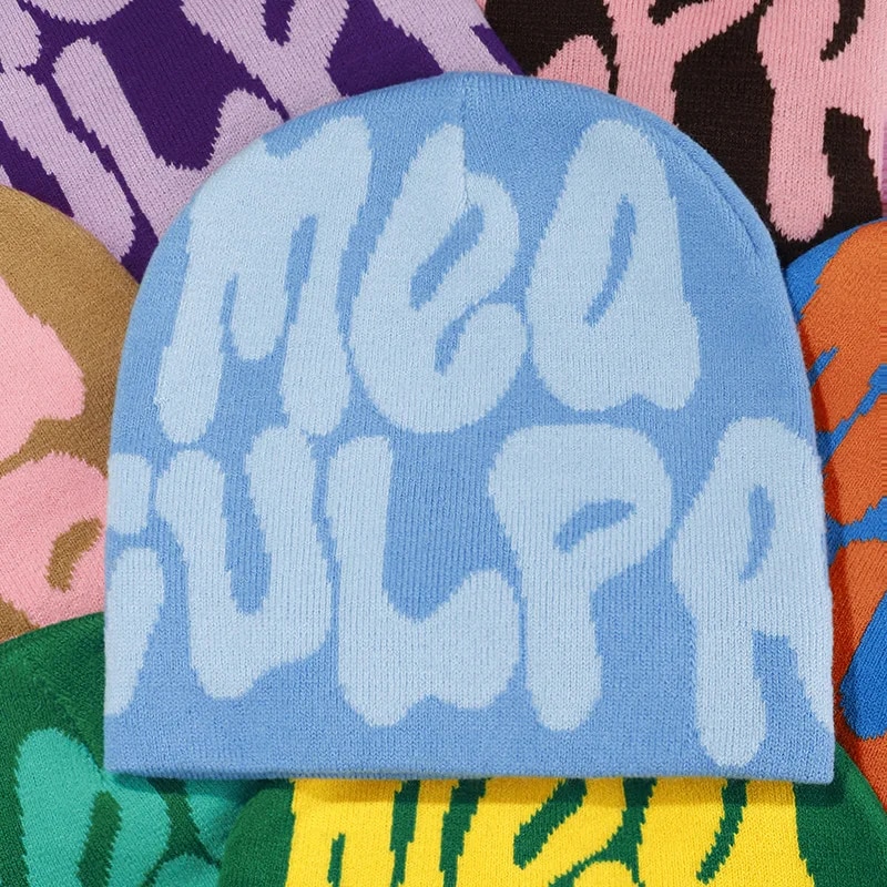 2023 High-Quality Knitted Beanie Hats for Men and Women: Mea Culpa Y2K Warm Fashion Caps - Perfect for Cold Weather
