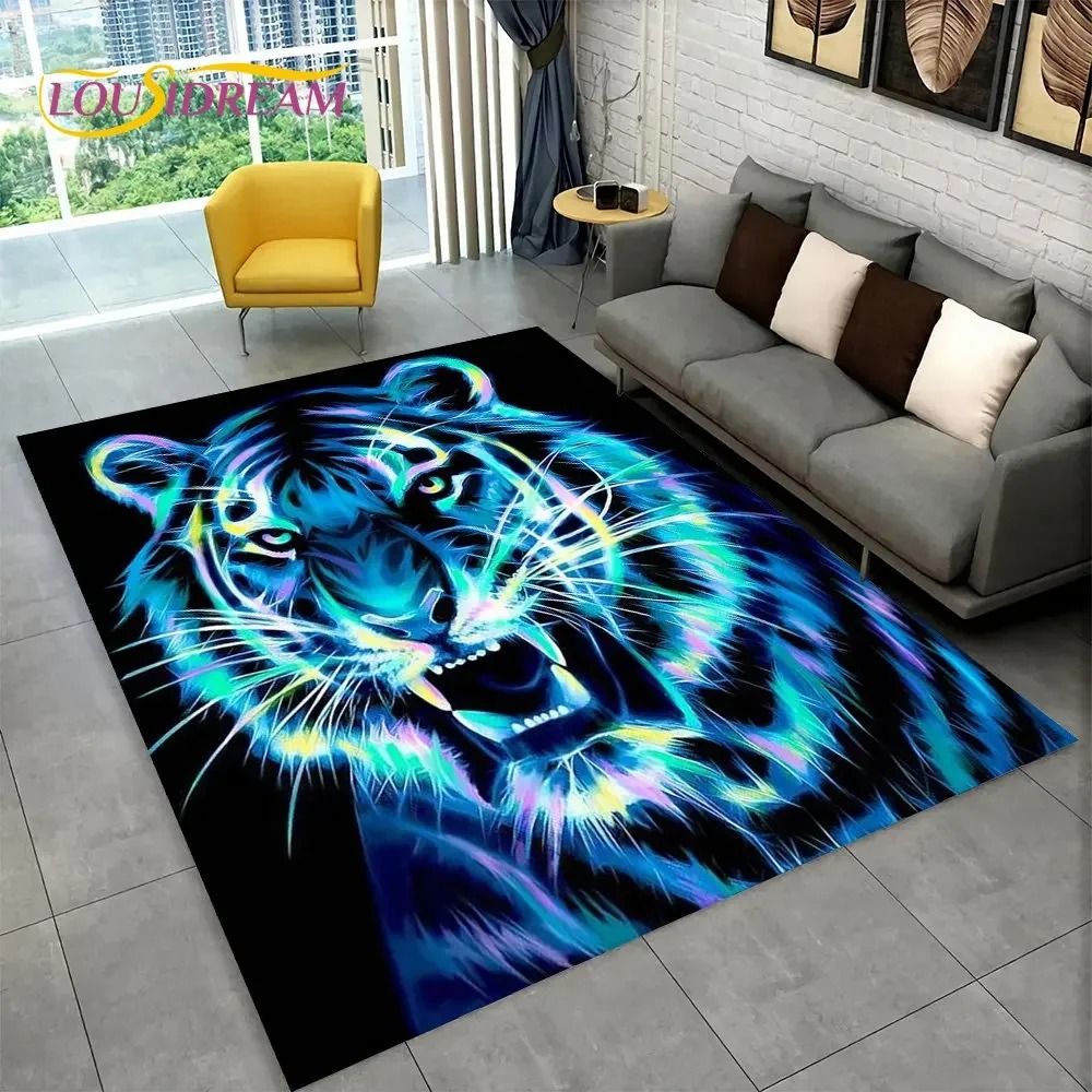 3D Animal Print Area Rug Non Slip Carpet for Living Room Bedroom Decor