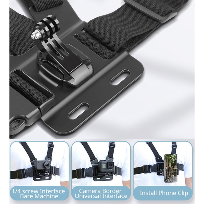 Adjustable GoPro chest mount and Action Camera Chest Harness