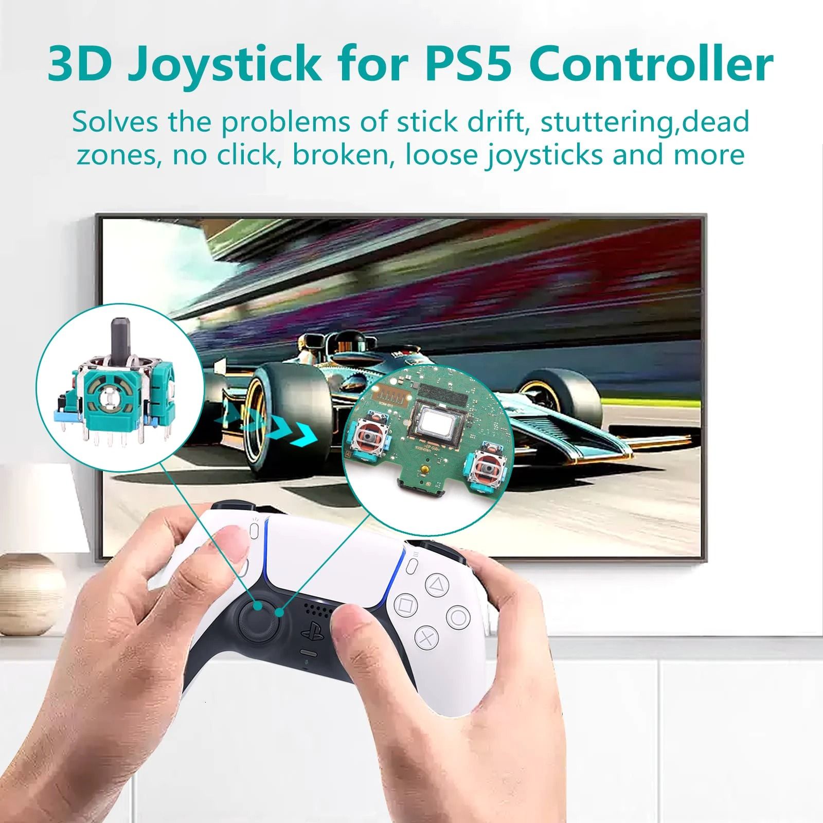 Controller Joystick Replacement Repair Kit with Screwdriver